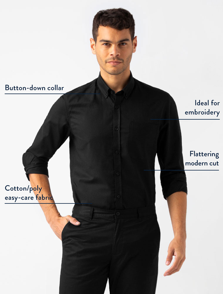 Men's Smith Oxford Long Sleeve Shirt - Black