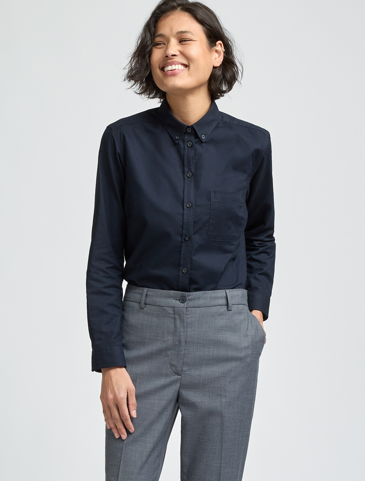 Women's Smith Oxford Long Sleeve Shirt - Midnight Navy Blue