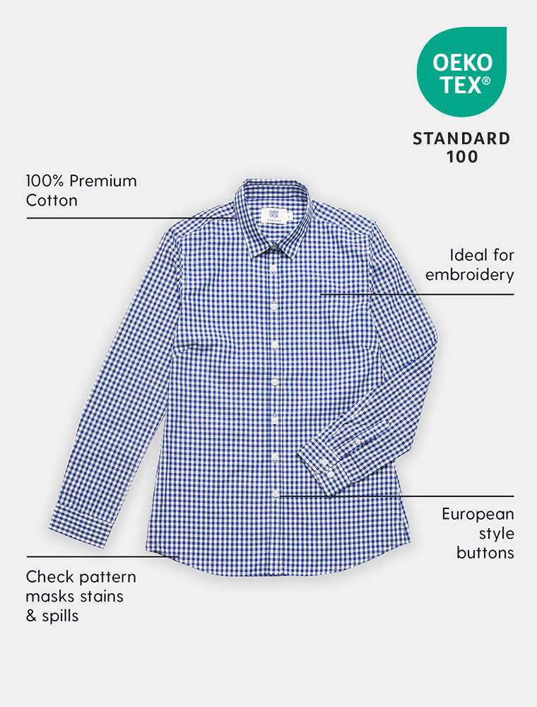 Women's Frankie Gingham Check Shirt - Royal Blue and White