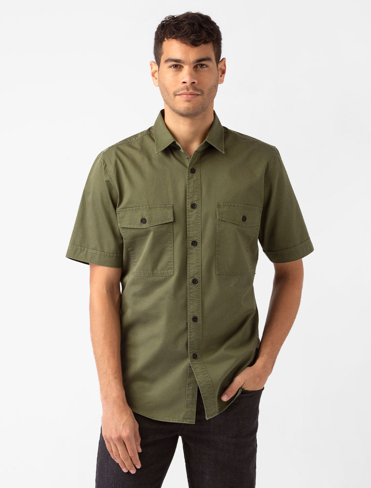 mens short sleeve cargo shirt
