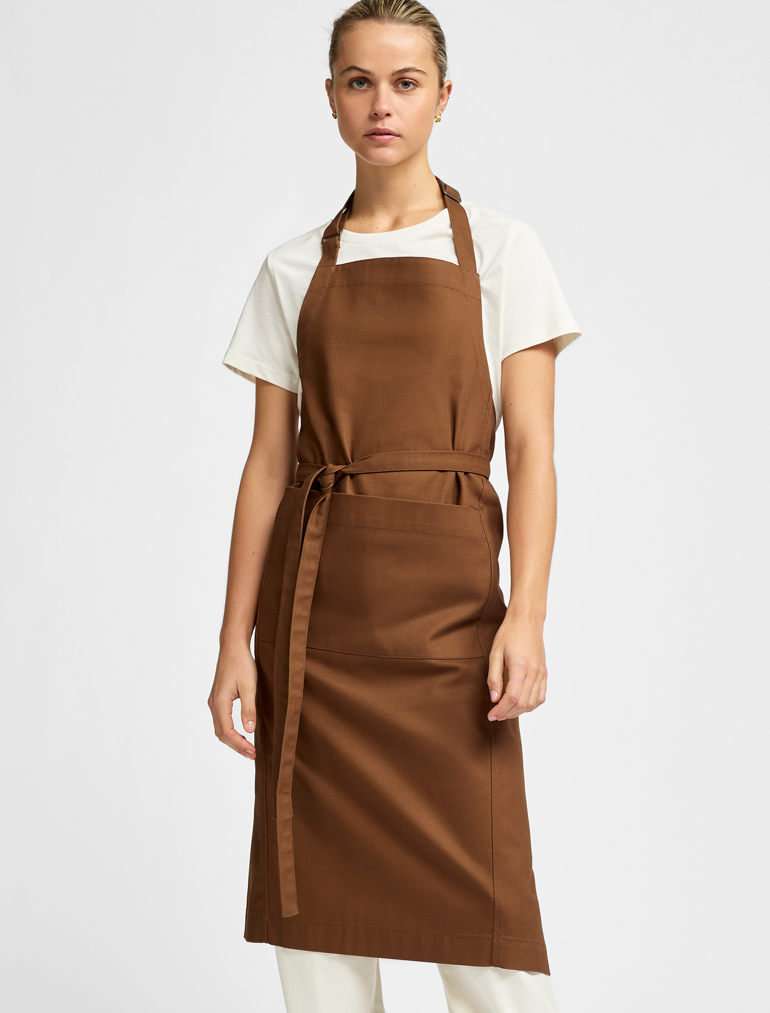Ryan Bib Apron - Tobacco Brown