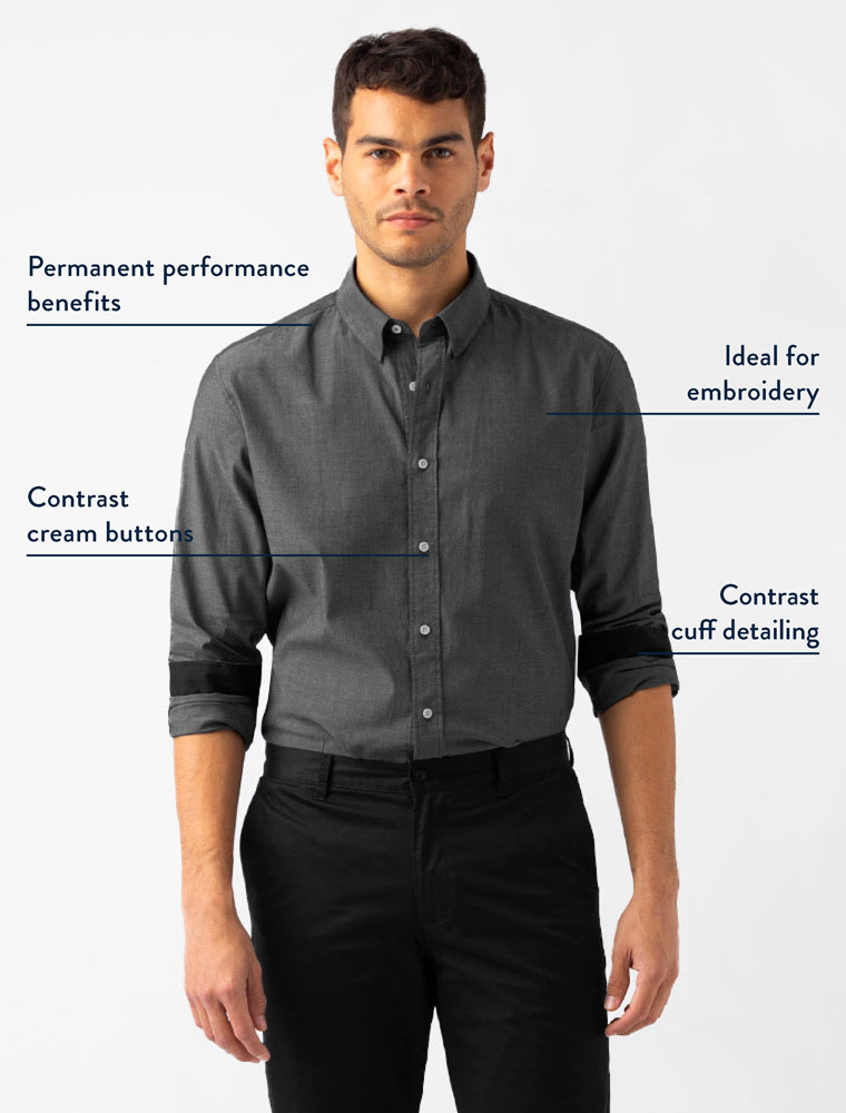 Men's Jack Long Sleeve Shirt Charcoal Grey