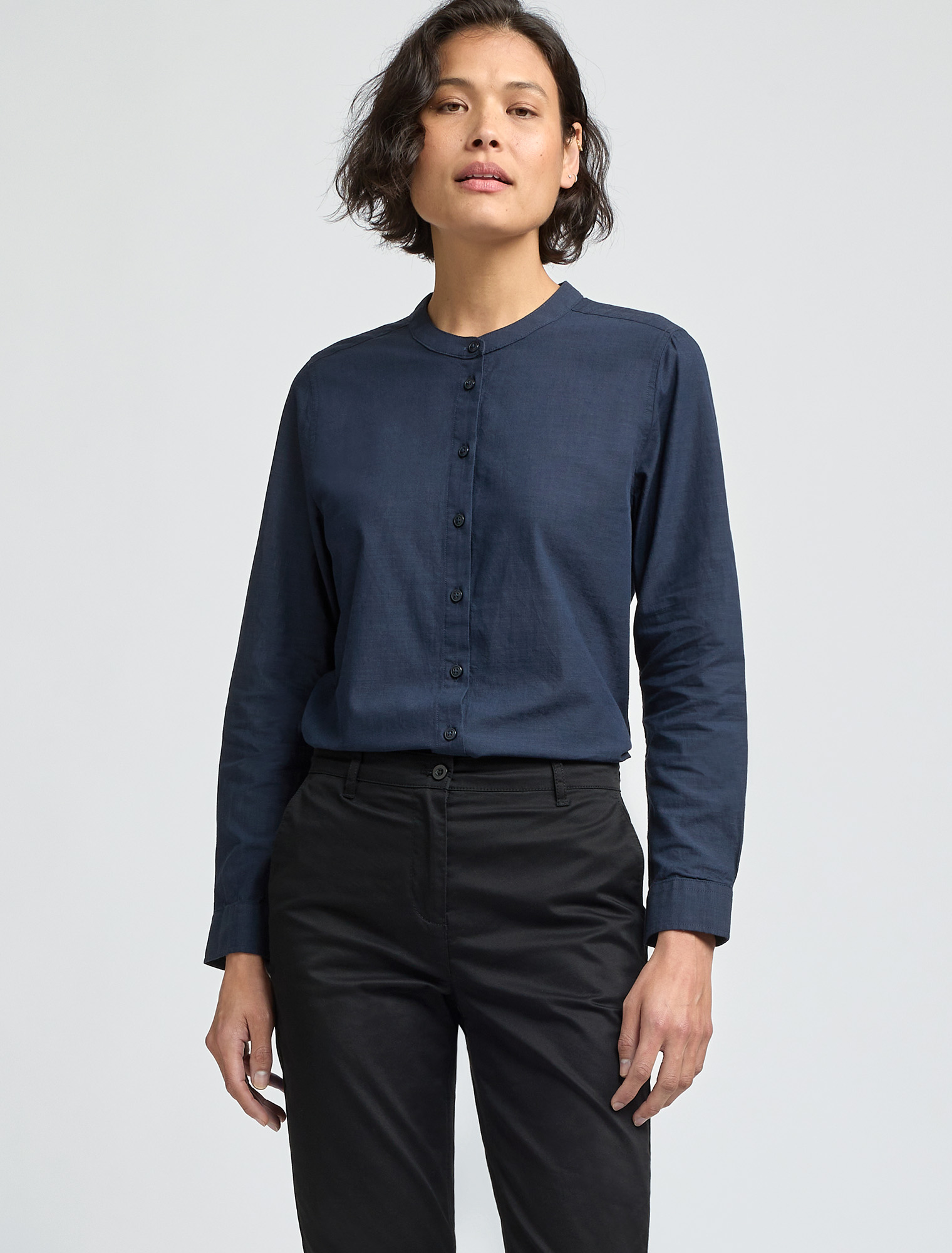 Women's Elliot Collarless Shirt L/S - Heritage Navy