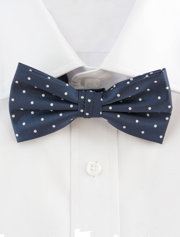 Pin Spot Bow Tie - Ink & White