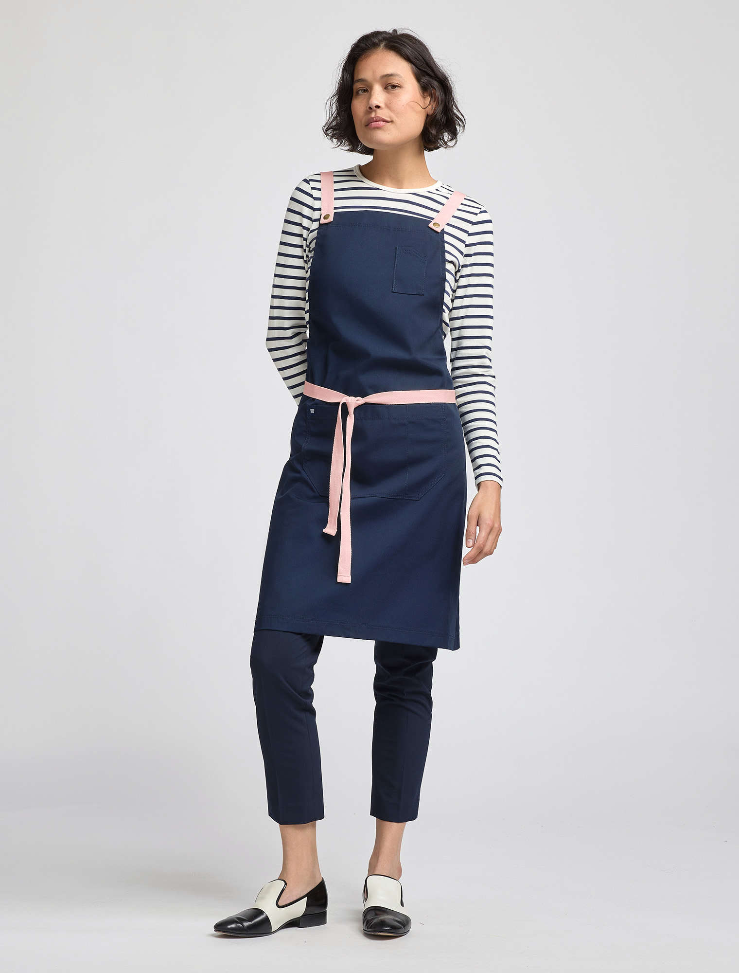 Henry Bib Apron - Navy Crossback Apron