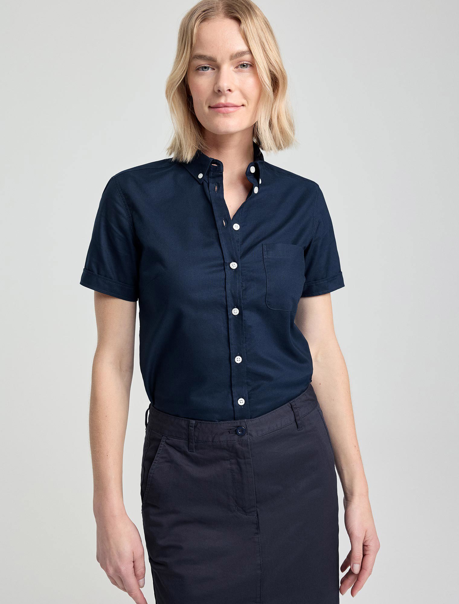navy blue dress shirt for women Boden Women's Sienna Linen Shirt in Blue