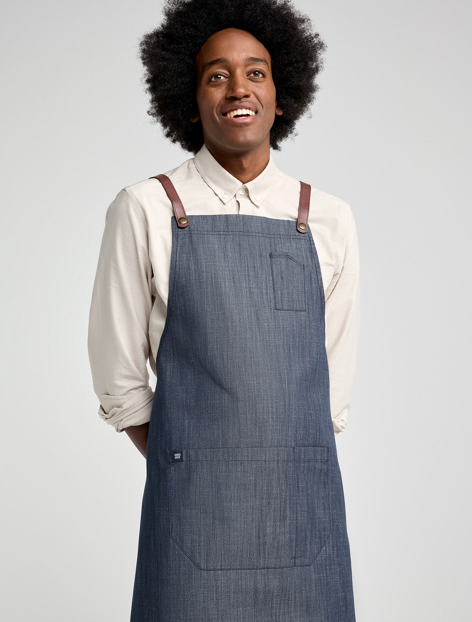 Henry Bib Apron - Bluegrain Denim Linen Look Apron