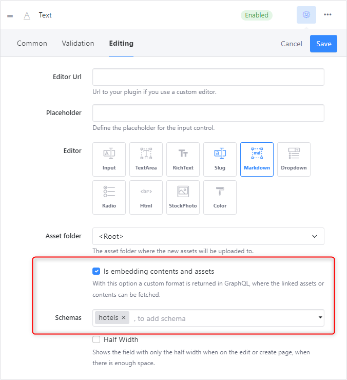 Configure String Field