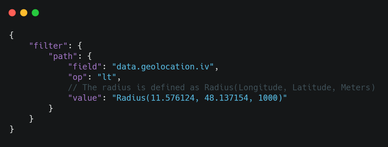Geolocation Search with JSON query